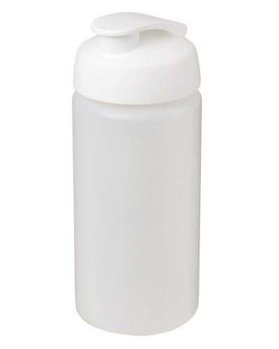 Borraccia Plus 500 ml coperchio a scatto ed impugnatura Trasparente / solido bianco