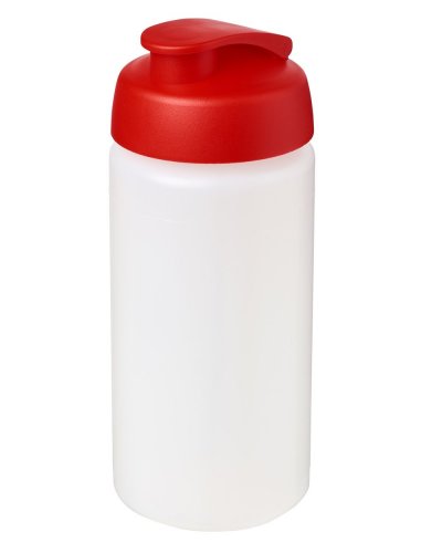 Borraccia Plus 500 ml coperchio a scatto ed impugnatura Trasparente / Rosso