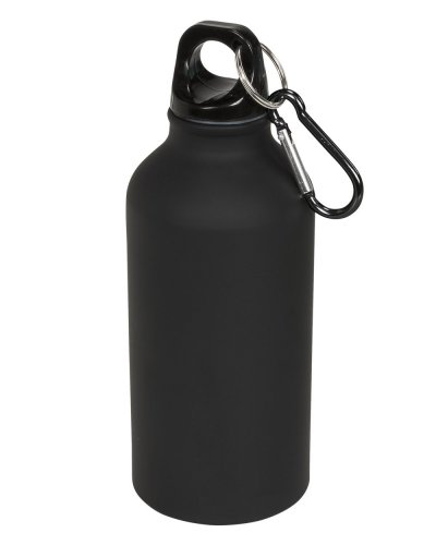 Borraccia sportiva da 400 ml opaca con moschettone Oregon Nero