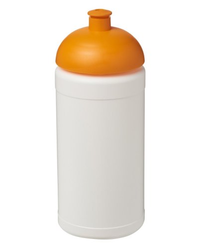 Borraccia sportiva Plus 500 ml coperchio a cupola Solido bianco / Arancio
