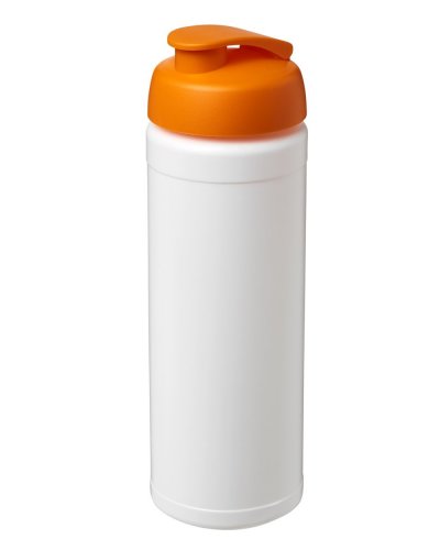 Borraccia Plus 750 ml coperchio a scatto ed impugnatura Solido bianco / Arancio