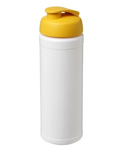 Borraccia Plus 750 ml coperchio a scatto ed impugnatura Solido bianco / giallo
