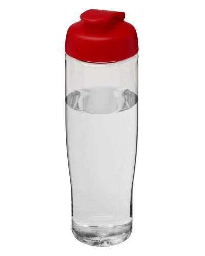 Borraccia sportiva 700 ml coperchio a scatto Trasparente / Rosso