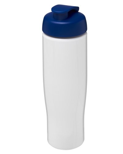 Borraccia sportiva 700 ml coperchio a scatto Solido Bianco / Blu