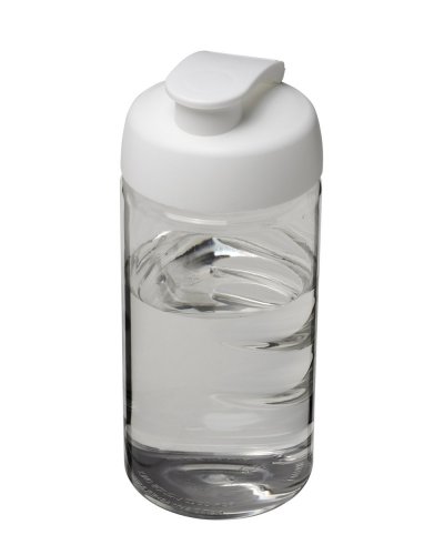 Borraccia sportiva H2O Bop da 500 ml con coperchio a scatto Trasparente / solido bianco