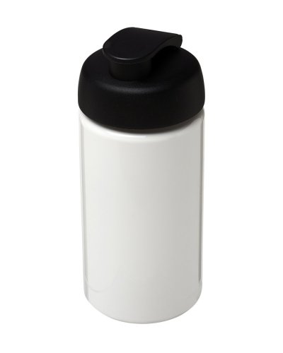 Borraccia sportiva H2O Bop da 500 ml con coperchio a scatto Solido Bianco / Nero