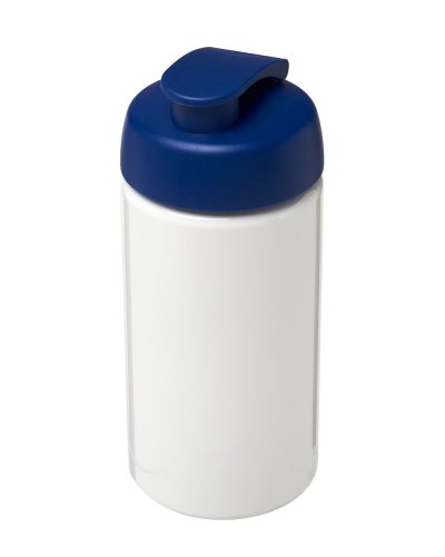 Borraccia sportiva H2O Bop da 500 ml con coperchio a scatto Solido Bianco / Blu