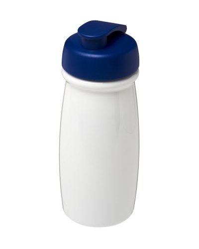 Borraccia sportiva da 600 ml con coperchio a scatto Solido Bianco / Blu