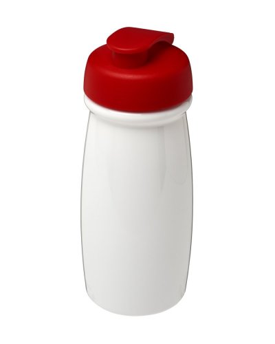 Borraccia sportiva da 600 ml con coperchio a scatto Solido Bianco / Rosso
