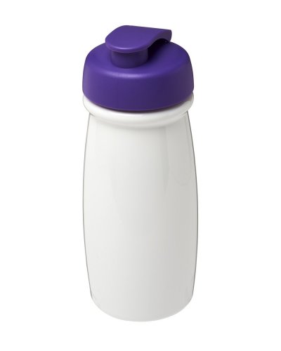 Borraccia sportiva da 600 ml con coperchio a scatto Solido bianco / Porpora