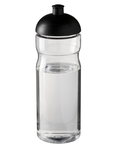 Borraccia sportiva Base da 650 ml con coperchio a cupola Trasparente / Nero