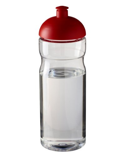 Borraccia sportiva Base da 650 ml con coperchio a cupola Trasparente / Rosso