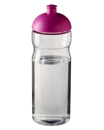 Borraccia sportiva Base da 650 ml con coperchio a cupola Trasparente / Rosa
