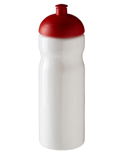 Borraccia sportiva Base da 650 ml con coperchio a cupola Solido Bianco / Rosso
