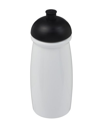 Borraccia sportiva da 600 ml con coperchio a cupola Solido Bianco / Nero