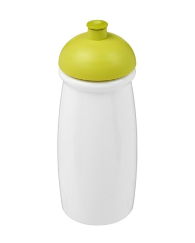 Borraccia sportiva da 600 ml con coperchio a cupola Solido Bianco / Verde Lime