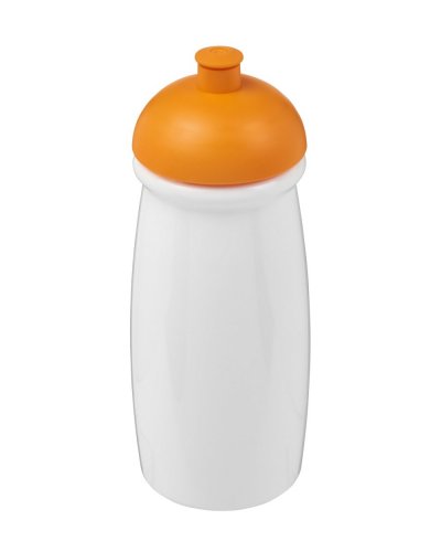 Borraccia sportiva da 600 ml con coperchio a cupola Solido bianco / Arancio