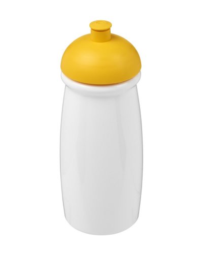 Borraccia sportiva da 600 ml con coperchio a cupola Solido bianco / giallo