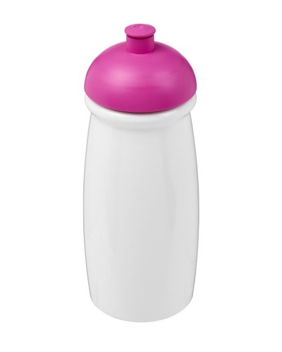 Borraccia sportiva da 600 ml con coperchio a cupola Solido bianco / Rosa