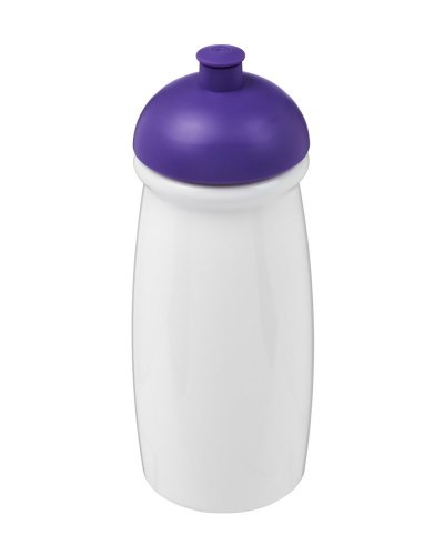 Borraccia sportiva da 600 ml con coperchio a cupola Solido bianco / Porpora