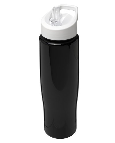 Borraccia sportiva da 700 ml con beccuccio Nero / solido bianco