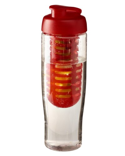 Borraccia con coperchio a scatto e infusore Trasparente / Rosso