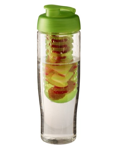 Borraccia con coperchio a scatto e infusore Trasparente / Lime