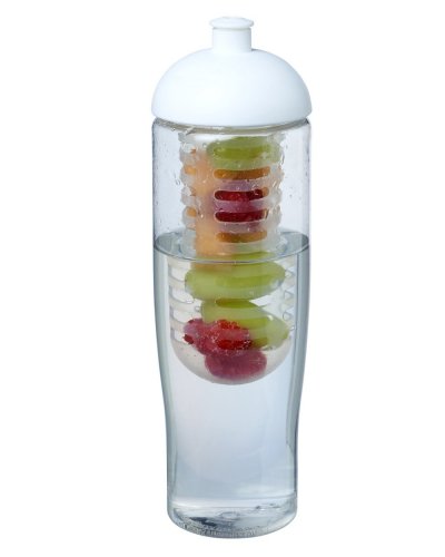 Borraccia da 700 ml coperchio a cupola e infusore Trasparente / solido bianco