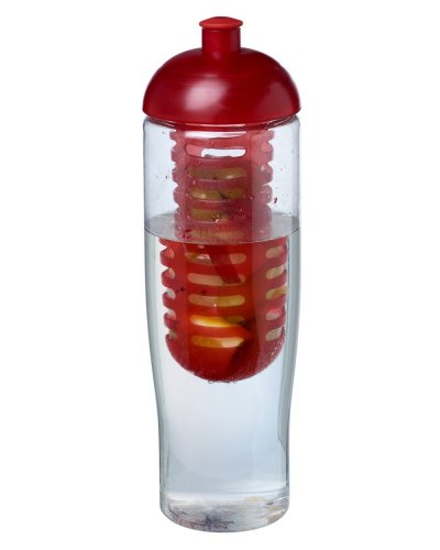 Borraccia da 700 ml coperchio a cupola e infusore Trasparente / Rosso