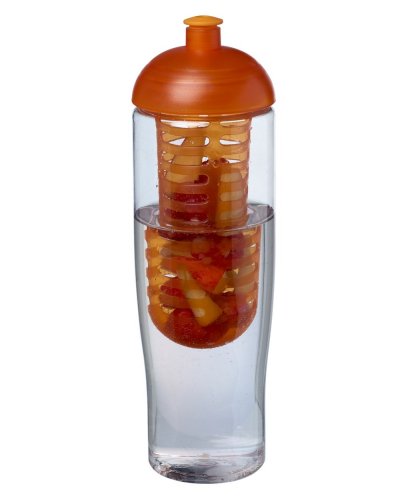 Borraccia da 700 ml coperchio a cupola e infusore Trasparente / Arancione