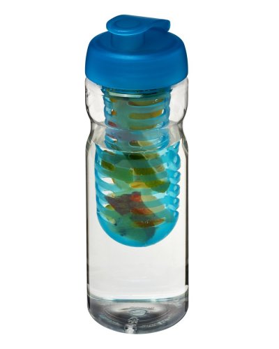 Borraccia in Pet riciclato da 650 ml con coperchio e infusore Trasparente / Aqua