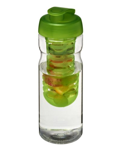 Borraccia in Pet riciclato da 650 ml con coperchio e infusore Trasparente / Lime