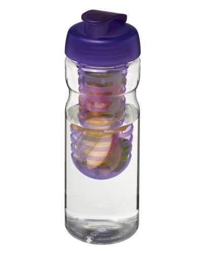 Borraccia in Pet riciclato da 650 ml con coperchio e infusore Trasparente / Porpora