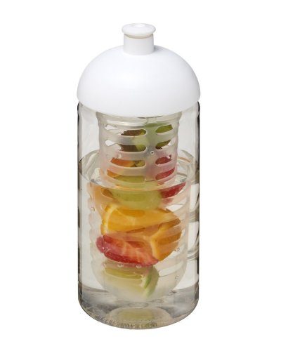Borraccia H2O Bop da 500 ml con coperchio a cupola e infusore Trasparente / solido bianco