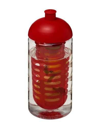 Borraccia H2O Bop da 500 ml con coperchio a cupola e infusore Trasparente / Rosso