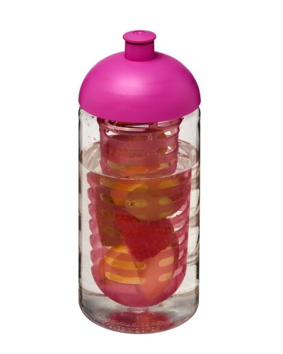 Borraccia H2O Bop da 500 ml con coperchio a cupola e infusore Trasparente / Rosa