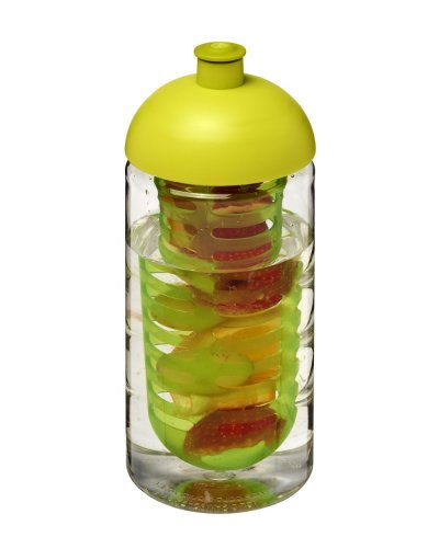 Borraccia H2O Bop da 500 ml con coperchio a cupola e infusore Trasparente / Lime