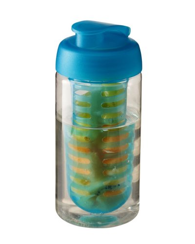 Borraccia H2O Bop da 500 ml con coperchio a scatto e infusore Trasparente / Aqua