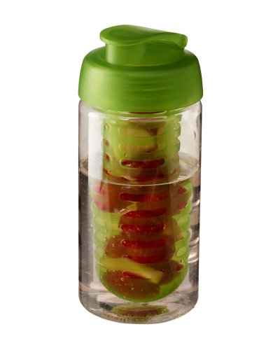 Borraccia H2O Bop da 500 ml con coperchio a scatto e infusore Trasparente / Lime