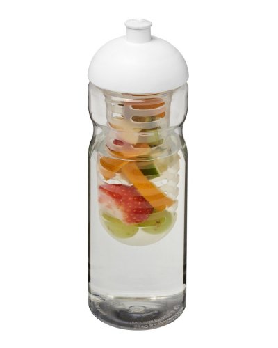 Borraccia  da 650 ml con coperchio a cupola e infusore Trasparente / solido bianco