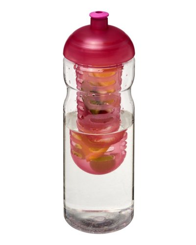Borraccia  da 650 ml con coperchio a cupola e infusore Trasparente / Rosa