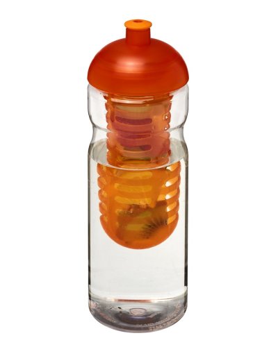Borraccia  da 650 ml con coperchio a cupola e infusore Trasparente / Arancione
