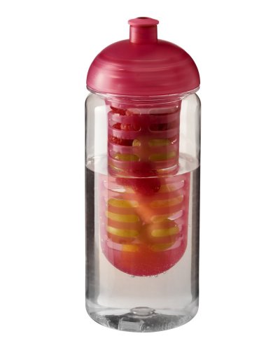 Borraccia da 600 ml con coperchio a cupola e infusore Trasparente / Rosa