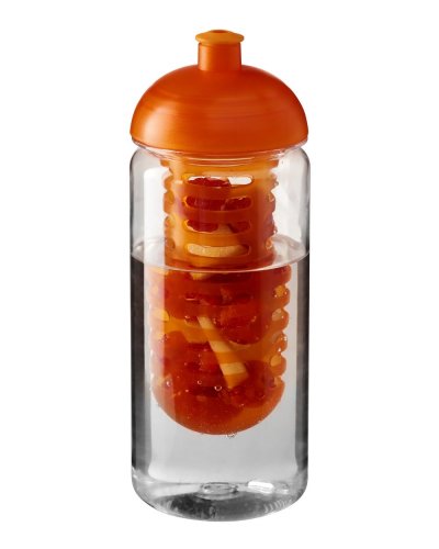 Borraccia da 600 ml con coperchio a cupola e infusore Trasparente / Arancione
