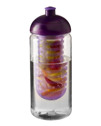 Borraccia da 600 ml con coperchio a cupola e infusore Trasparente / Porpora