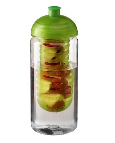 Borraccia da 600 ml con coperchio a cupola e infusore Trasparente / Lime