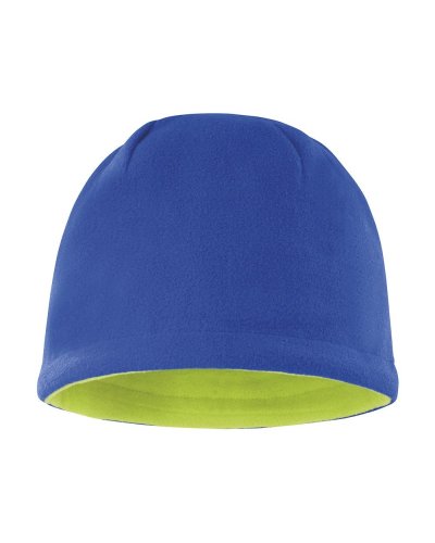Berretto in pile reversibile Skull Royal/lime