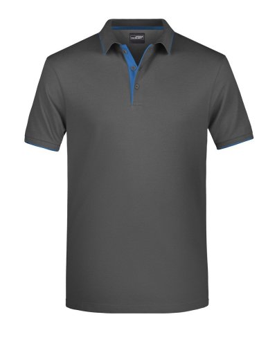 Polo Uomo Stripe Graphite/Aqua