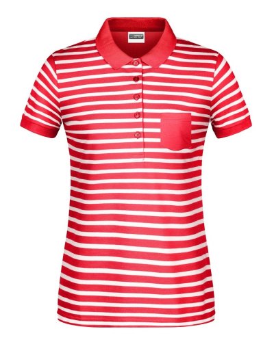 Polo donna Striped Red/White