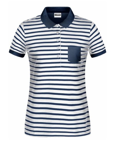 Polo donna Striped White/Navy